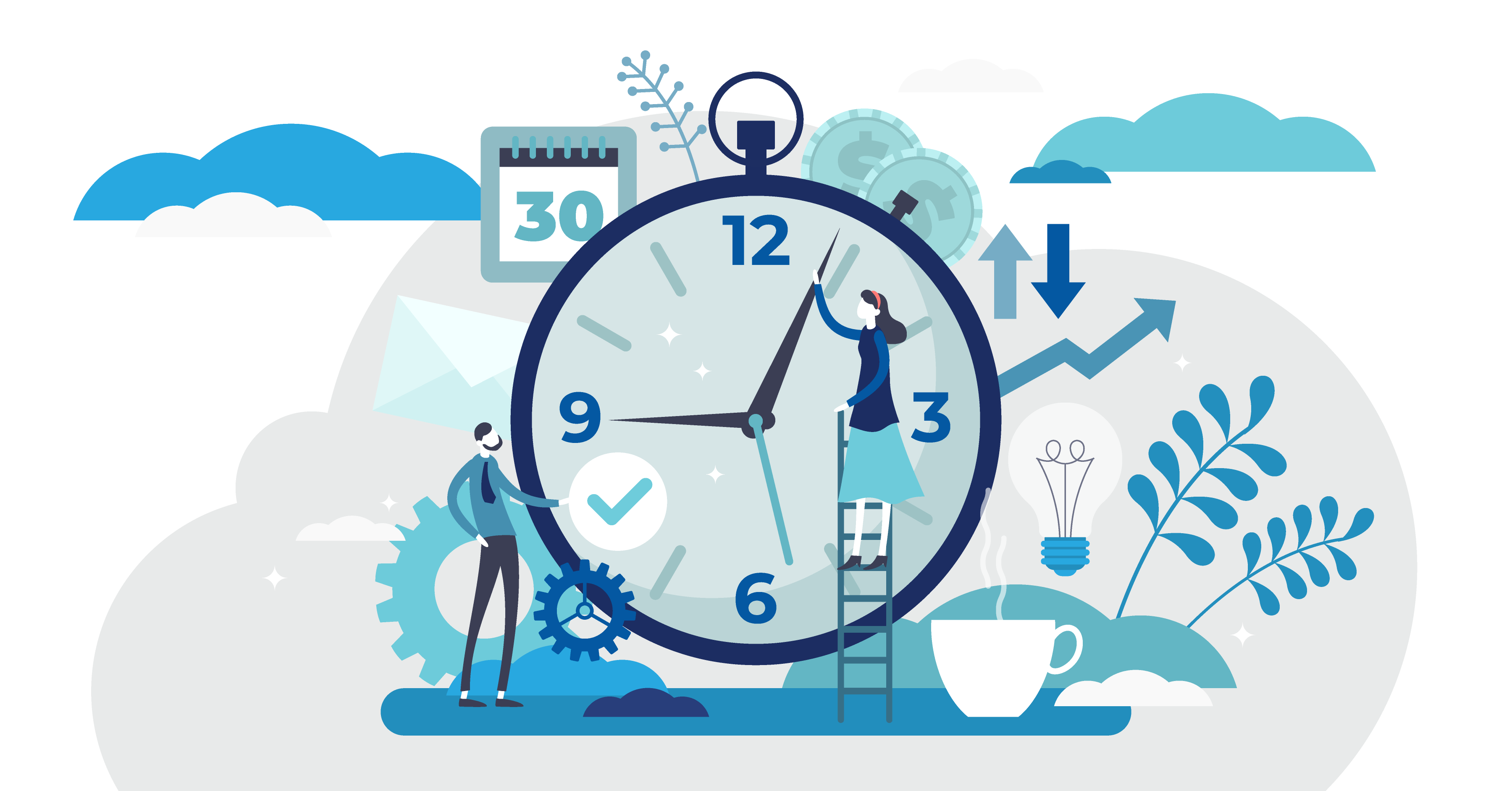Stock image depicting time leveraging